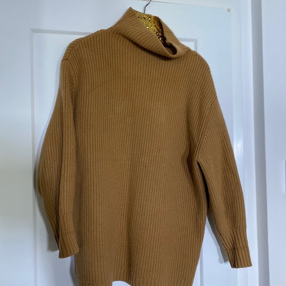 H&M rib-knit sweater wool cashmere mock turtleneck - Picture 2 of 5